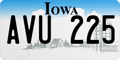 IA license plate AVU225