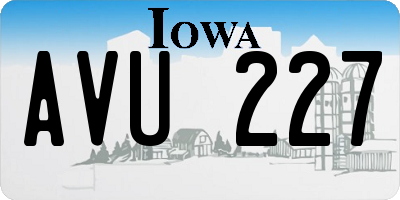 IA license plate AVU227