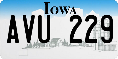 IA license plate AVU229