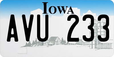IA license plate AVU233