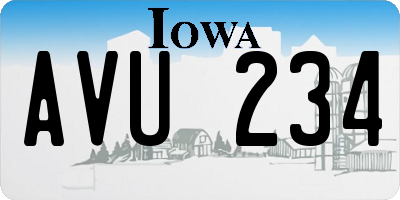IA license plate AVU234