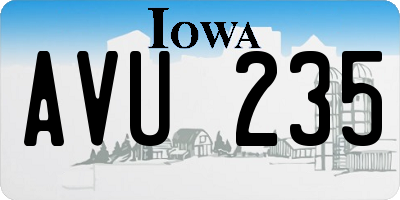 IA license plate AVU235