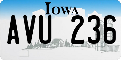 IA license plate AVU236