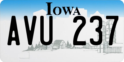 IA license plate AVU237
