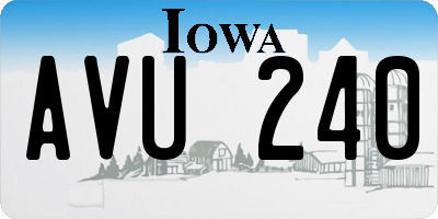 IA license plate AVU240