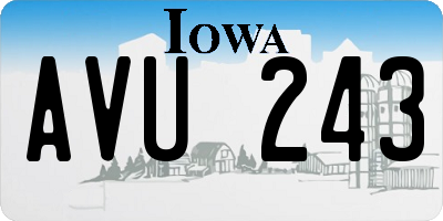 IA license plate AVU243