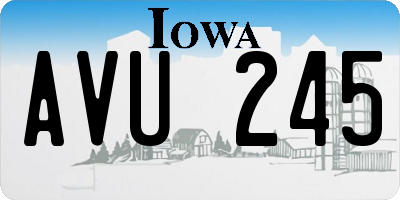 IA license plate AVU245