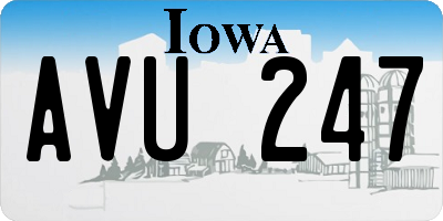 IA license plate AVU247