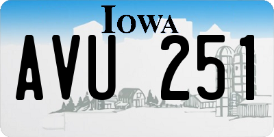 IA license plate AVU251