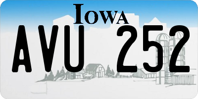 IA license plate AVU252