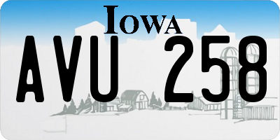IA license plate AVU258