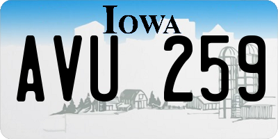IA license plate AVU259