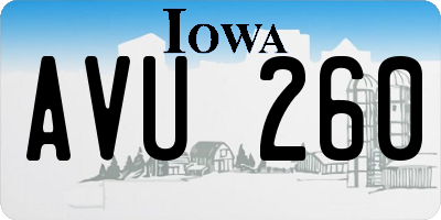 IA license plate AVU260