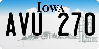 IA license plate AVU270