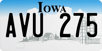 IA license plate AVU275