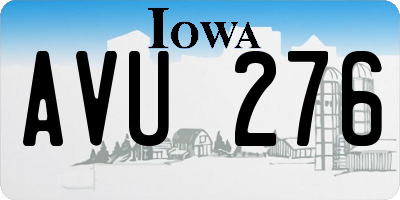 IA license plate AVU276