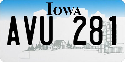 IA license plate AVU281