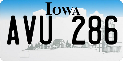 IA license plate AVU286