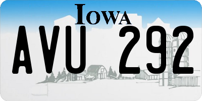 IA license plate AVU292