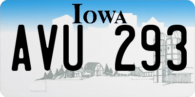 IA license plate AVU293