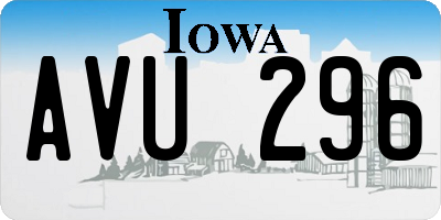 IA license plate AVU296
