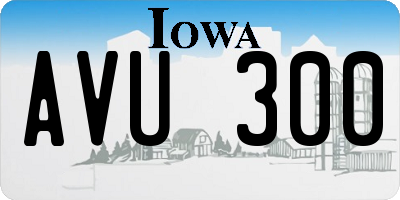 IA license plate AVU300