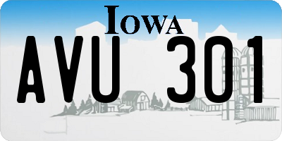 IA license plate AVU301
