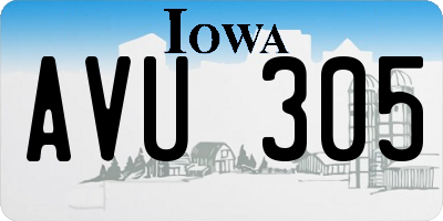 IA license plate AVU305