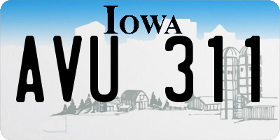 IA license plate AVU311