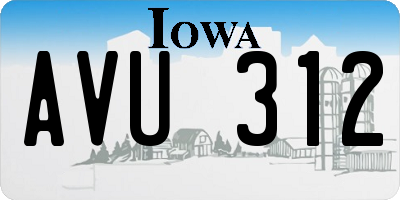 IA license plate AVU312
