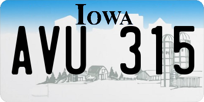 IA license plate AVU315