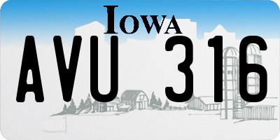 IA license plate AVU316