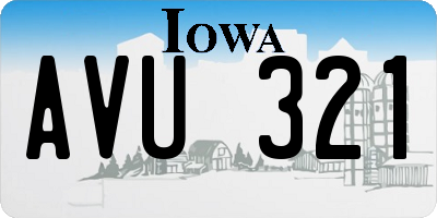 IA license plate AVU321