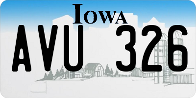 IA license plate AVU326