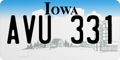 IA license plate AVU331