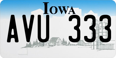IA license plate AVU333