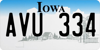 IA license plate AVU334