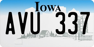 IA license plate AVU337