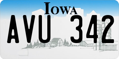 IA license plate AVU342