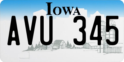 IA license plate AVU345