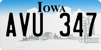 IA license plate AVU347