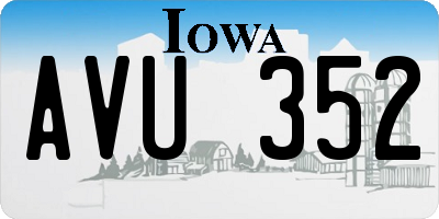IA license plate AVU352