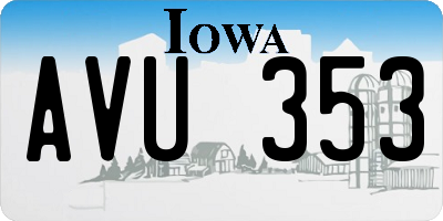 IA license plate AVU353