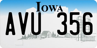 IA license plate AVU356