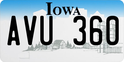 IA license plate AVU360