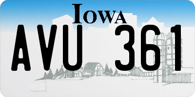 IA license plate AVU361