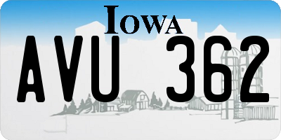 IA license plate AVU362