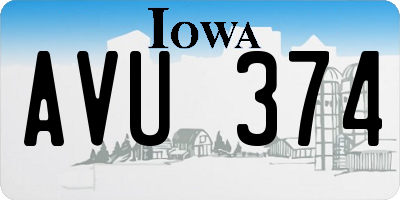 IA license plate AVU374