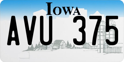 IA license plate AVU375