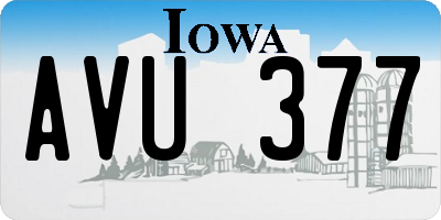 IA license plate AVU377